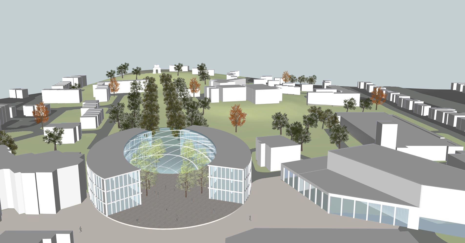 Camberley Cultural Quarter Masterplan - Front view with park