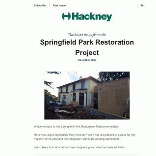 Springfield Park- Hackney Newsletter Nov 2020