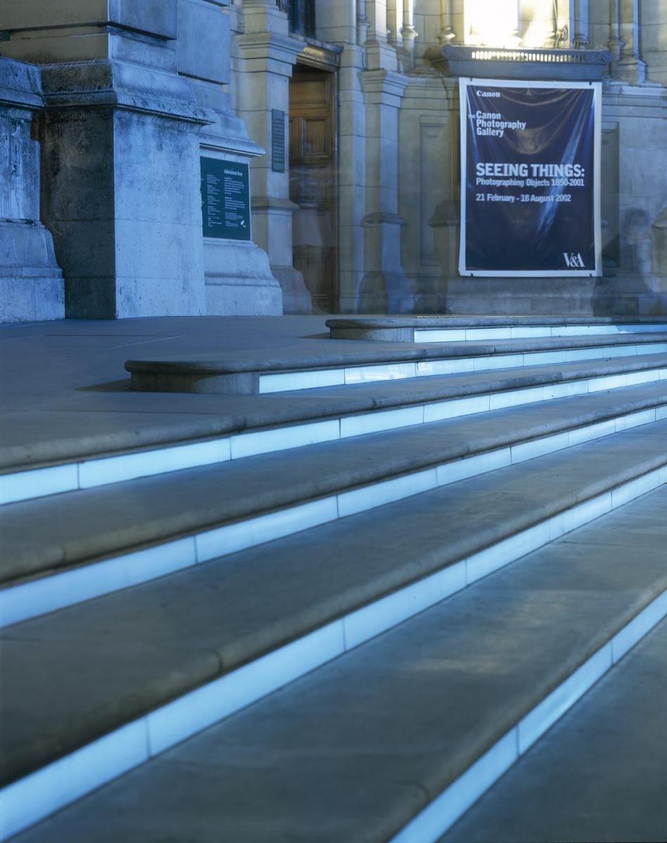 Victoria and Albert Museum, London - Detail view at night